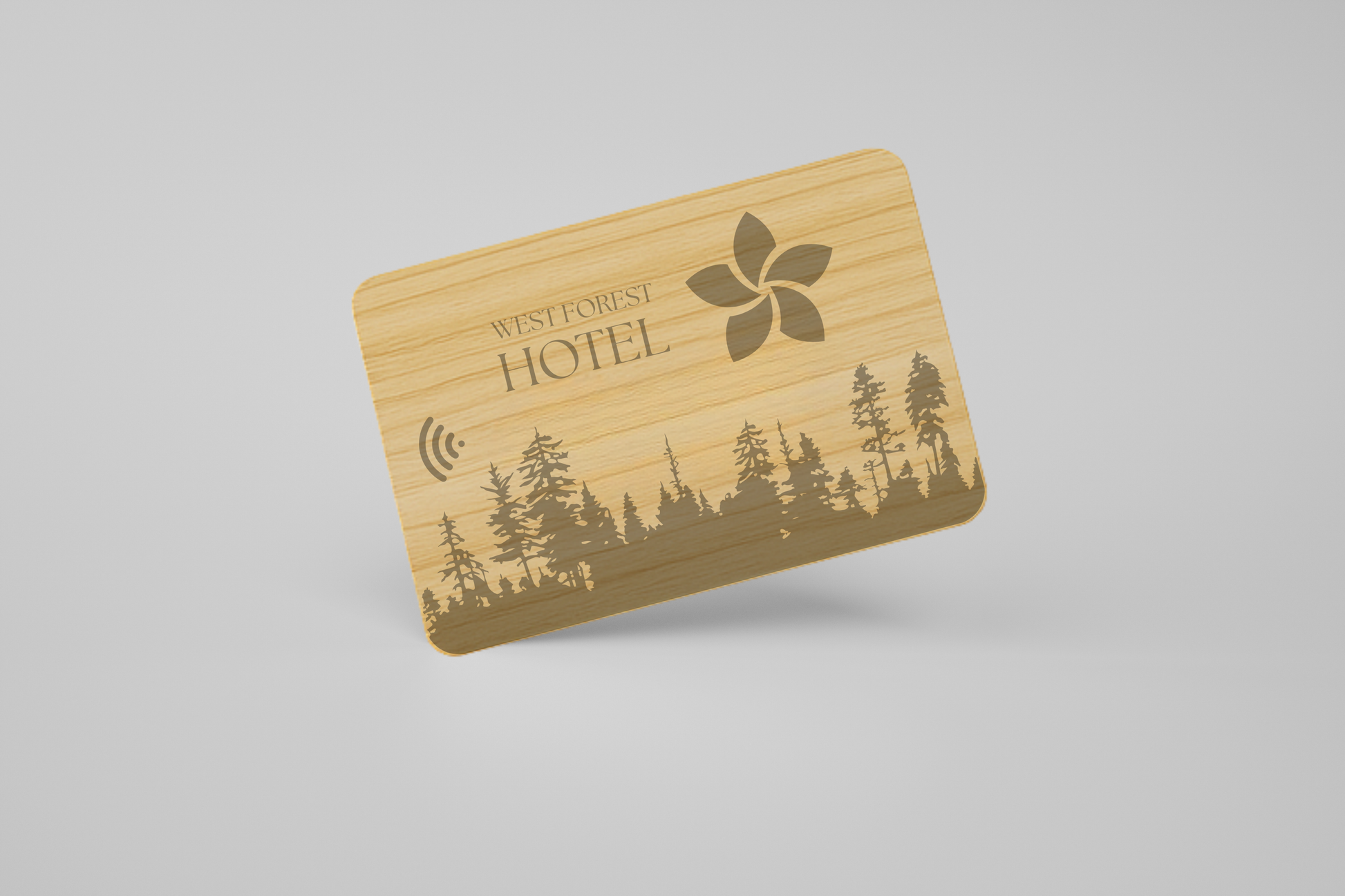 Ett foto av RFID-kort i trä från JM Band®. Köp RFID här.