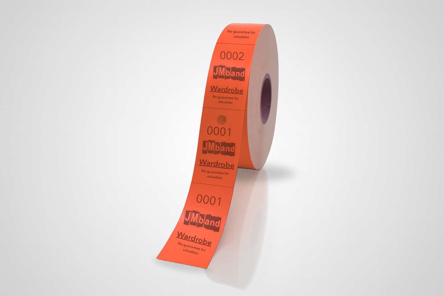 2-delade Garderobsbiljetter med Tryck