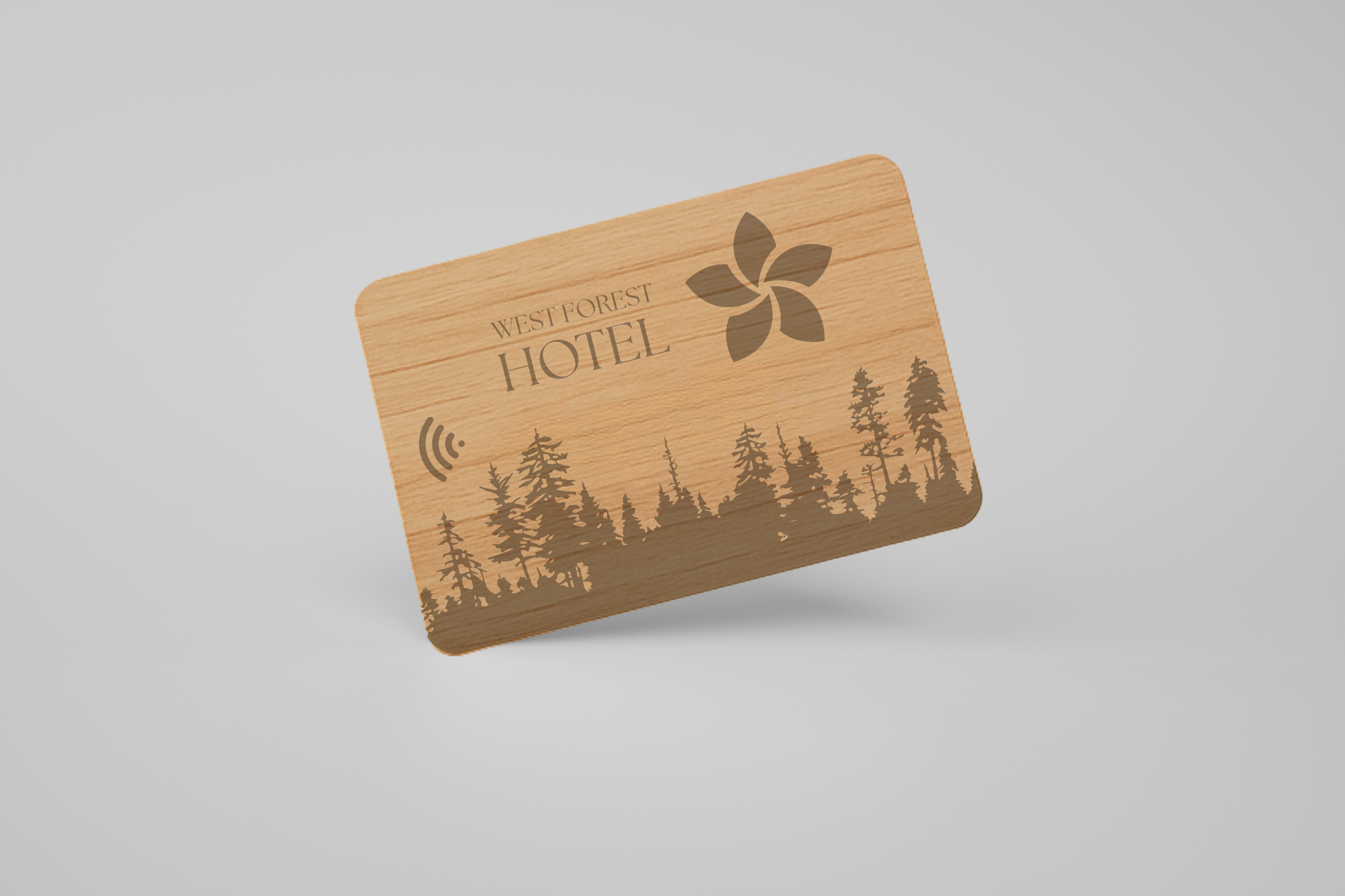 Ett foto av RFID-kort i trä från JM Band®. Köp RFID här.