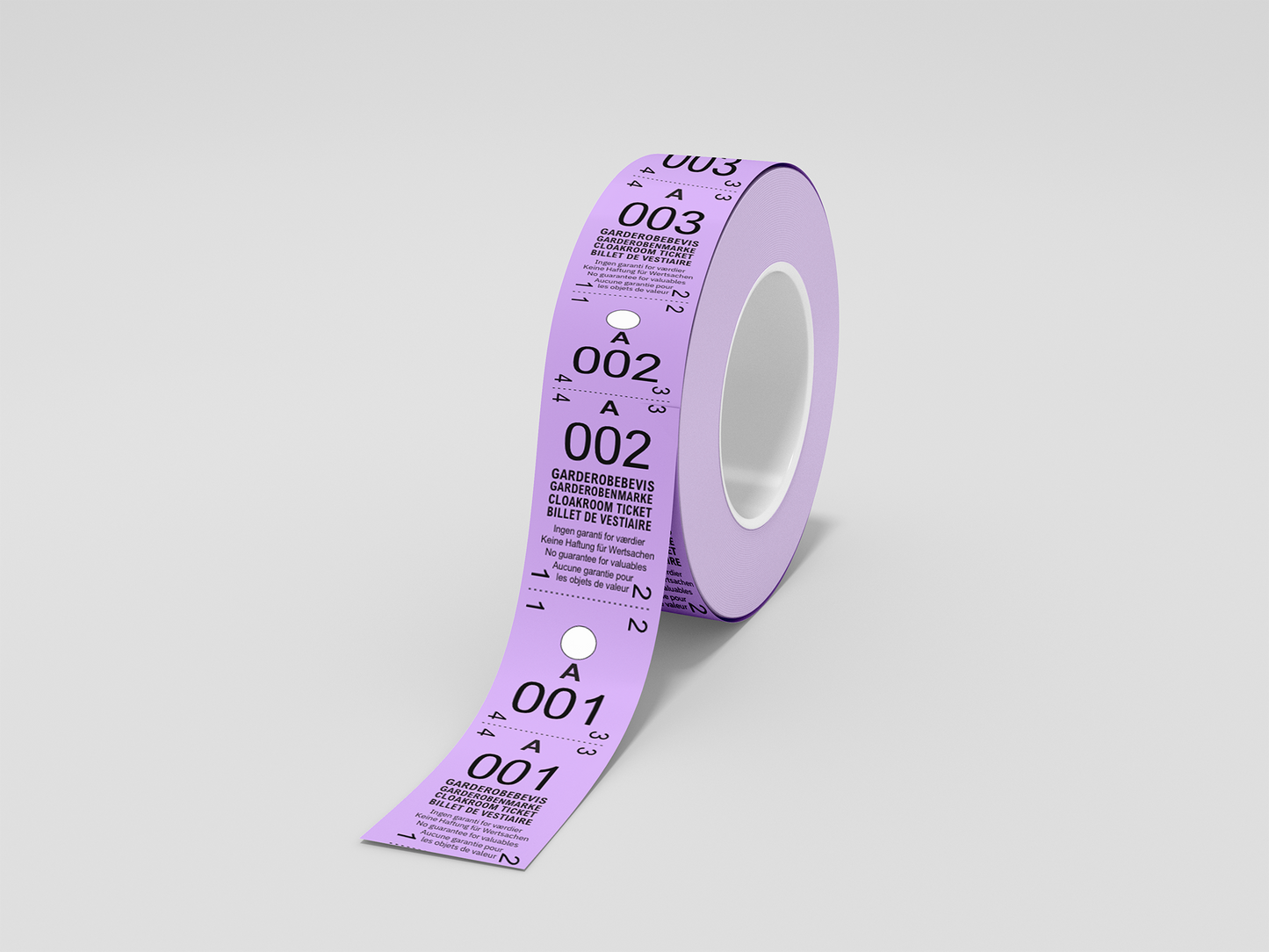 Garderobsbiljetter 2-delat (500 st) från JM Band®. Köp Biljetter i Lila här.