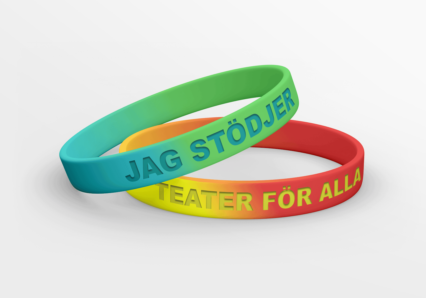 Jag stodder - testare för Flerfärgade silikonarmband.