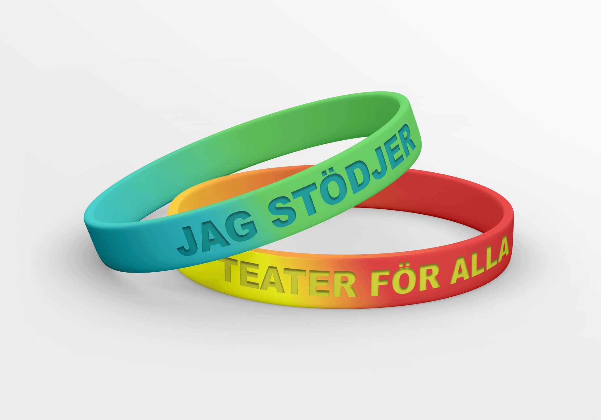 Jag stodder - testare för Flerfärgade silikonarmband.