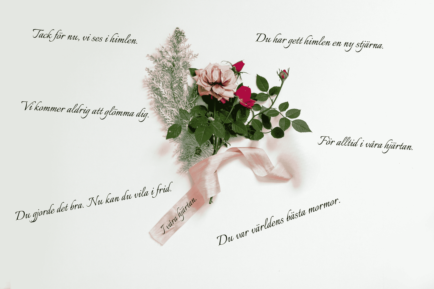 Vad skriver man på en begravningsbukett?