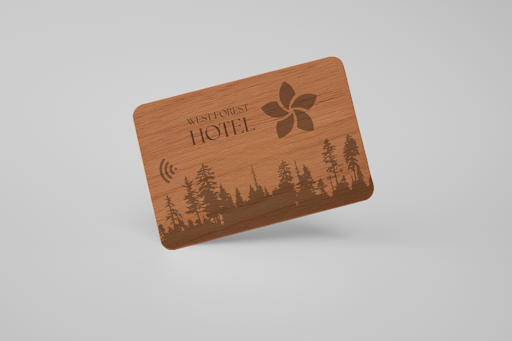 Ett foto av RFID-kort i trä från JM Band®. Köp RFID här.