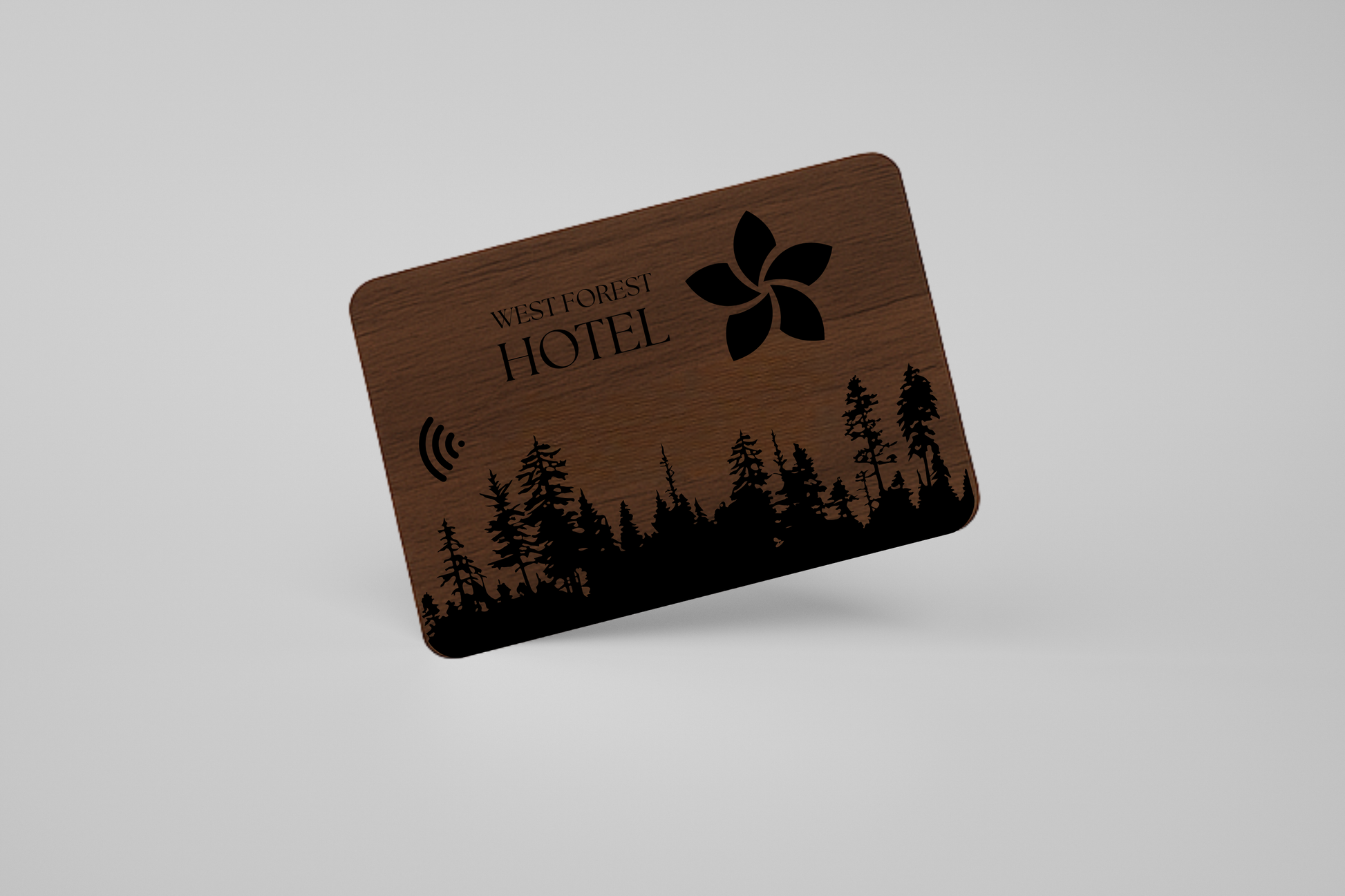 Ett foto av RFID-kort i trä från JM Band®. Köp RFID här.