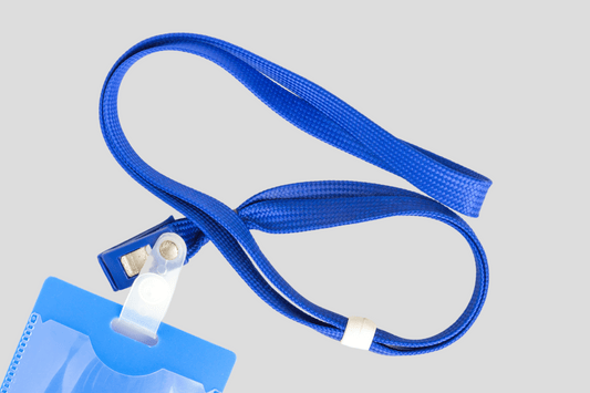 Tubular Nyckelband med tryck med blått snöre.