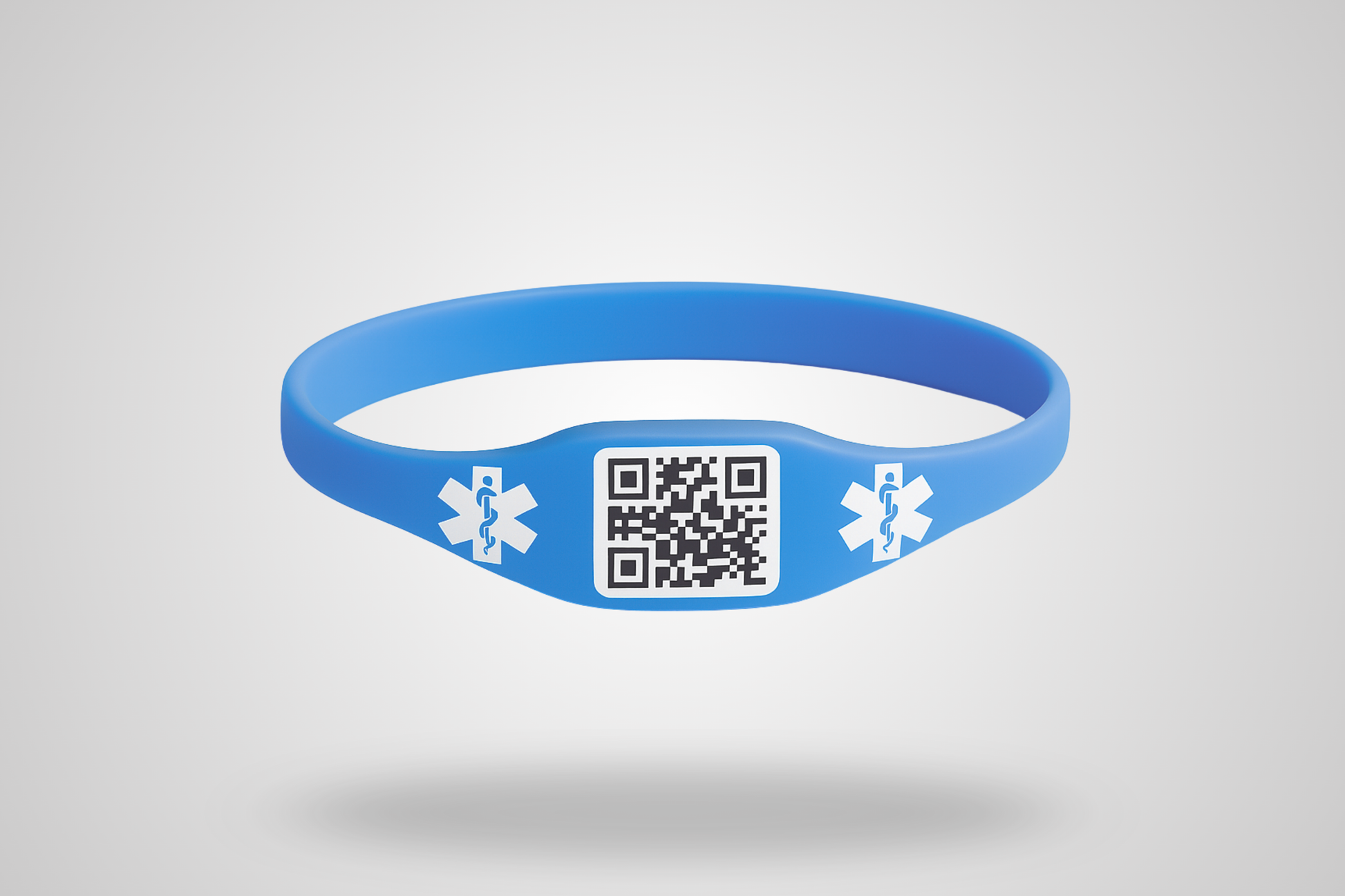 Ett foto av Silikonarmband med QR-Kod från JM Band®. Köp Silikonarmband här.