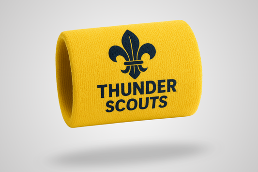 Ett foto av Svettarmband broderad från JM Band®. Köp Tygarmband här.