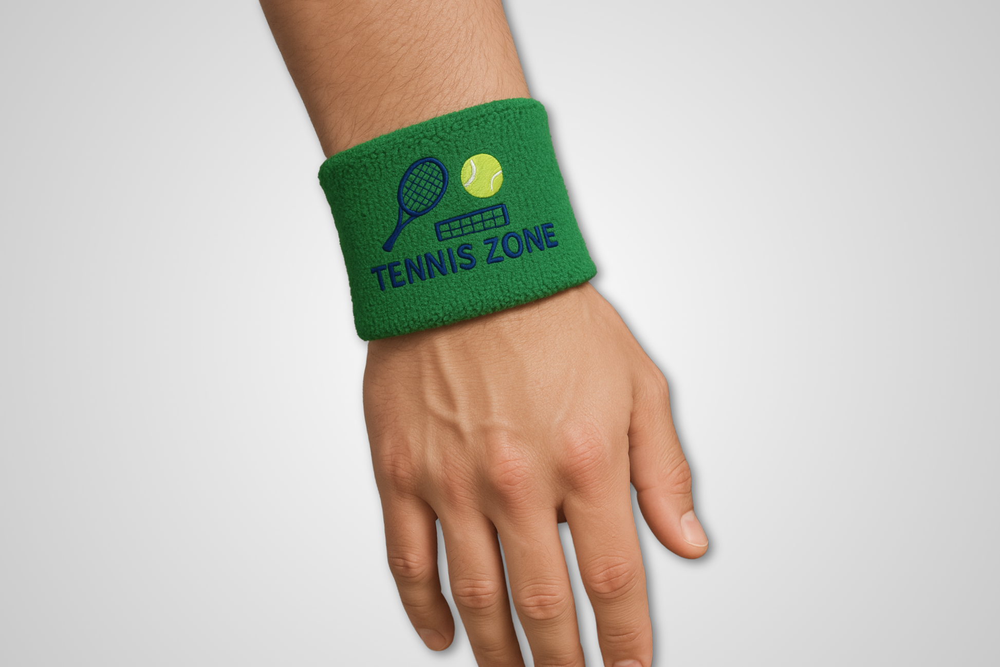 Ett foto av Svettarmband broderad från JM Band®. Köp Tygarmband här.