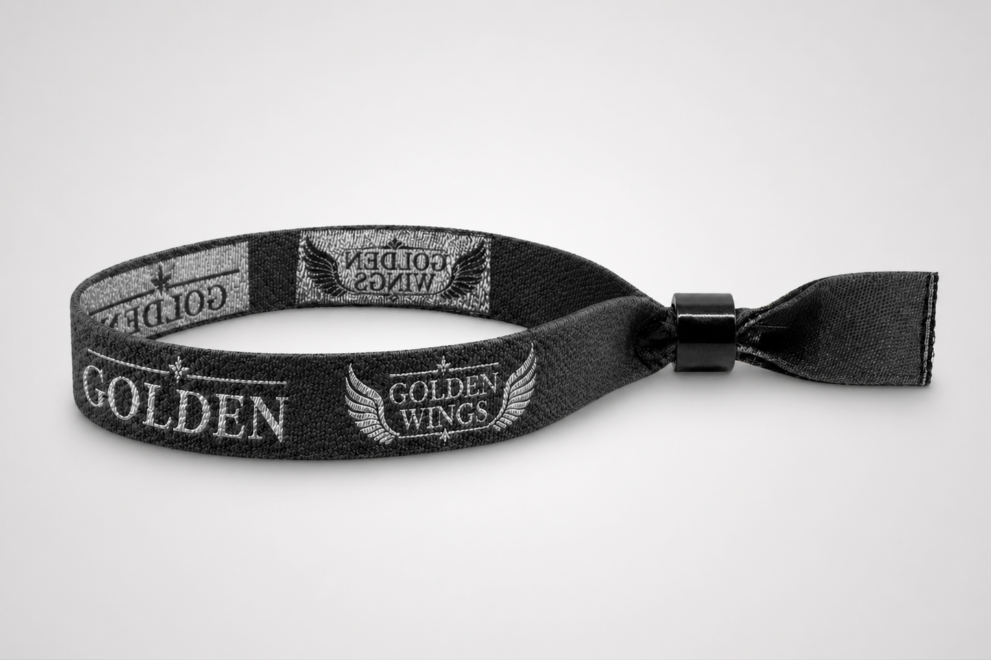 Vävt festivalarmband med metalltråd