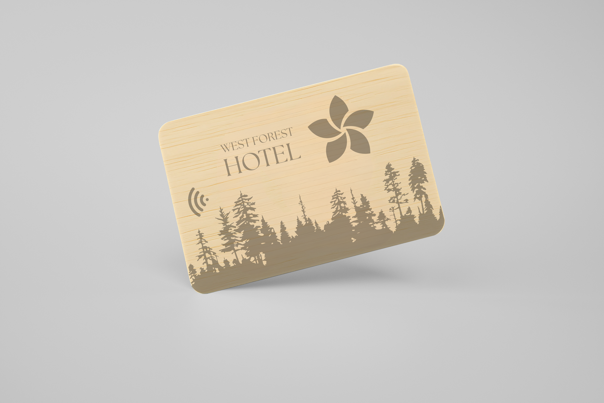 Ett foto av RFID-kort i trä från JM Band®. Köp RFID här.