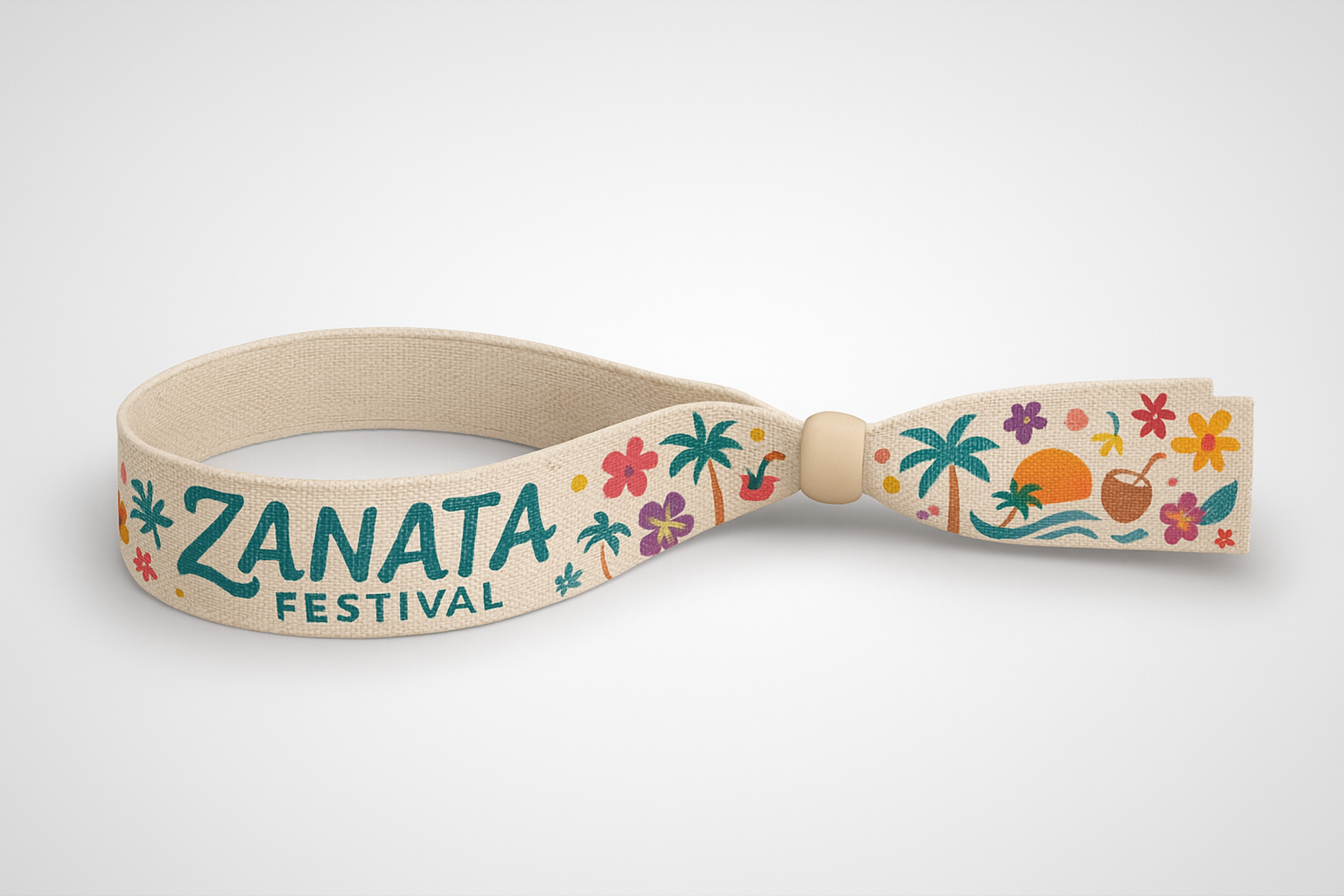 Ett foto av Bomullsarmband med färgtryck från JM Band®. Köp Tygarmband här.