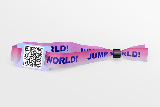 Ett Tygarmband med QR-kod- färgtryck armband.