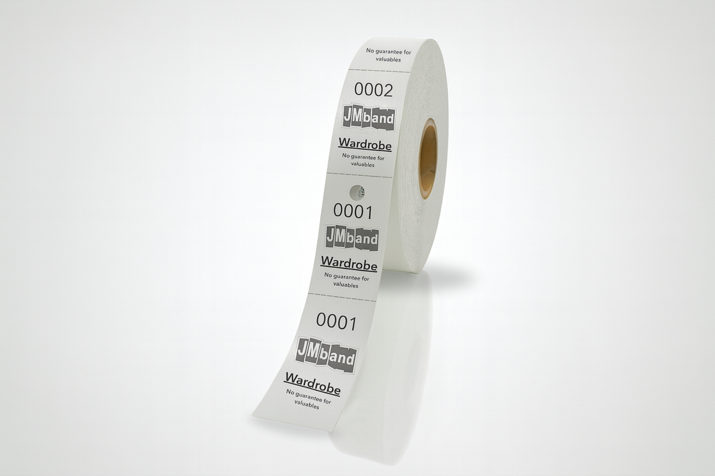 2-delade Garderobsbiljetter med Tryck