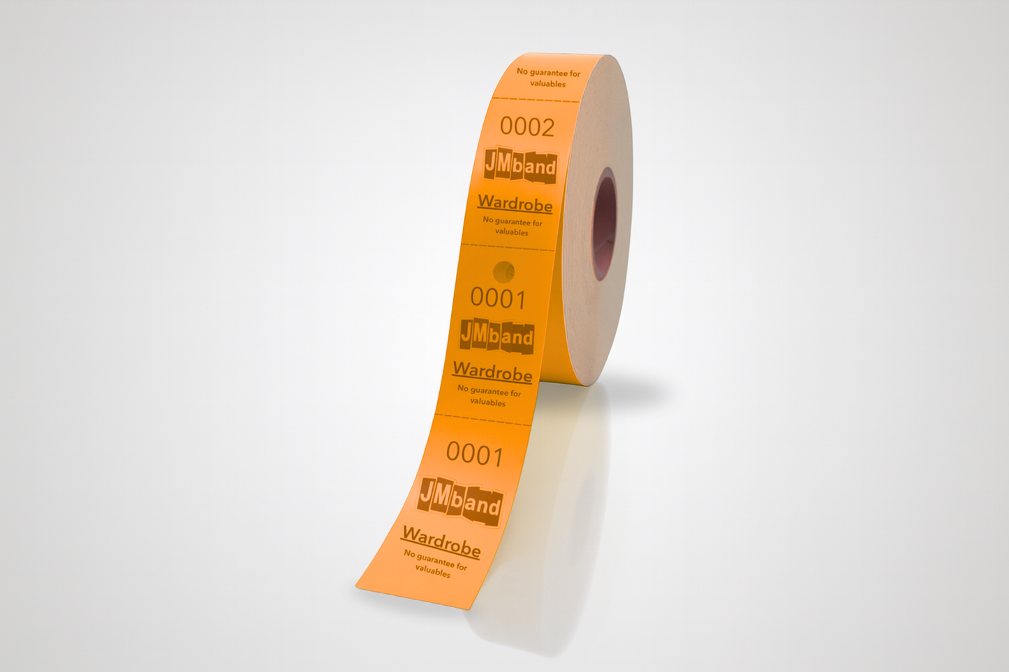 2-delade Garderobsbiljetter med Tryck