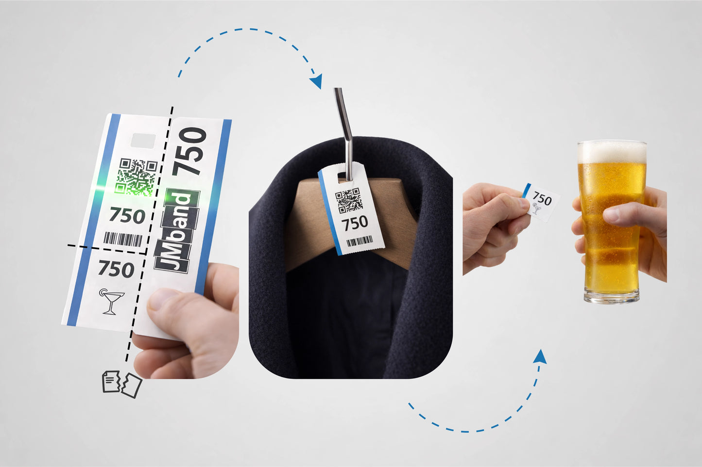 Garderobsbiljetter med Tryck