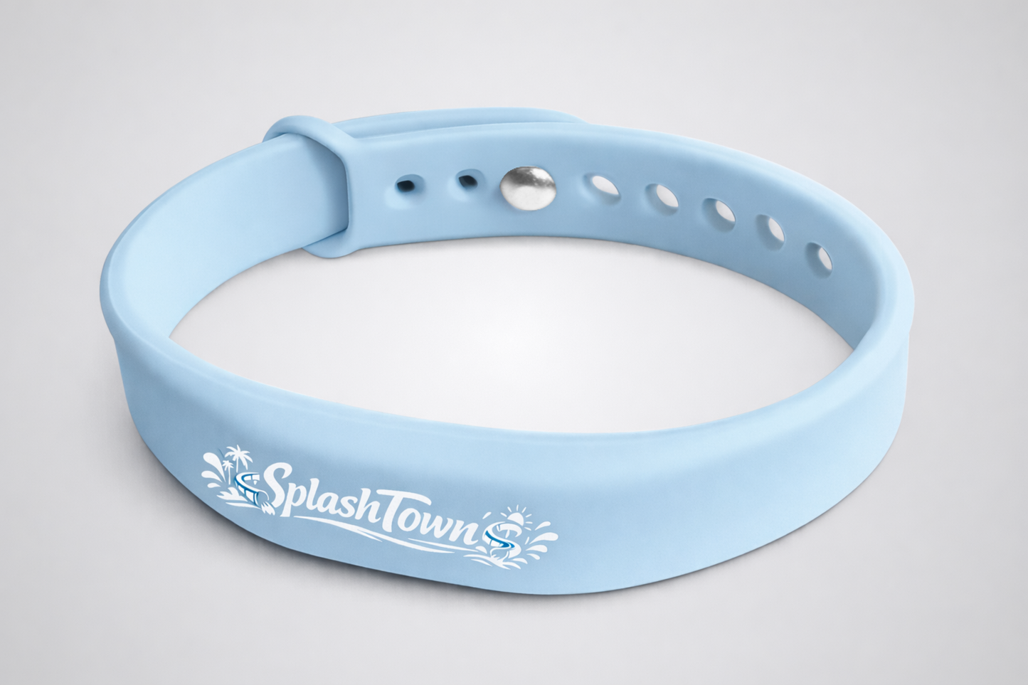 Ett foto av ett silikonarmband med NFC och egen design från JM Band®