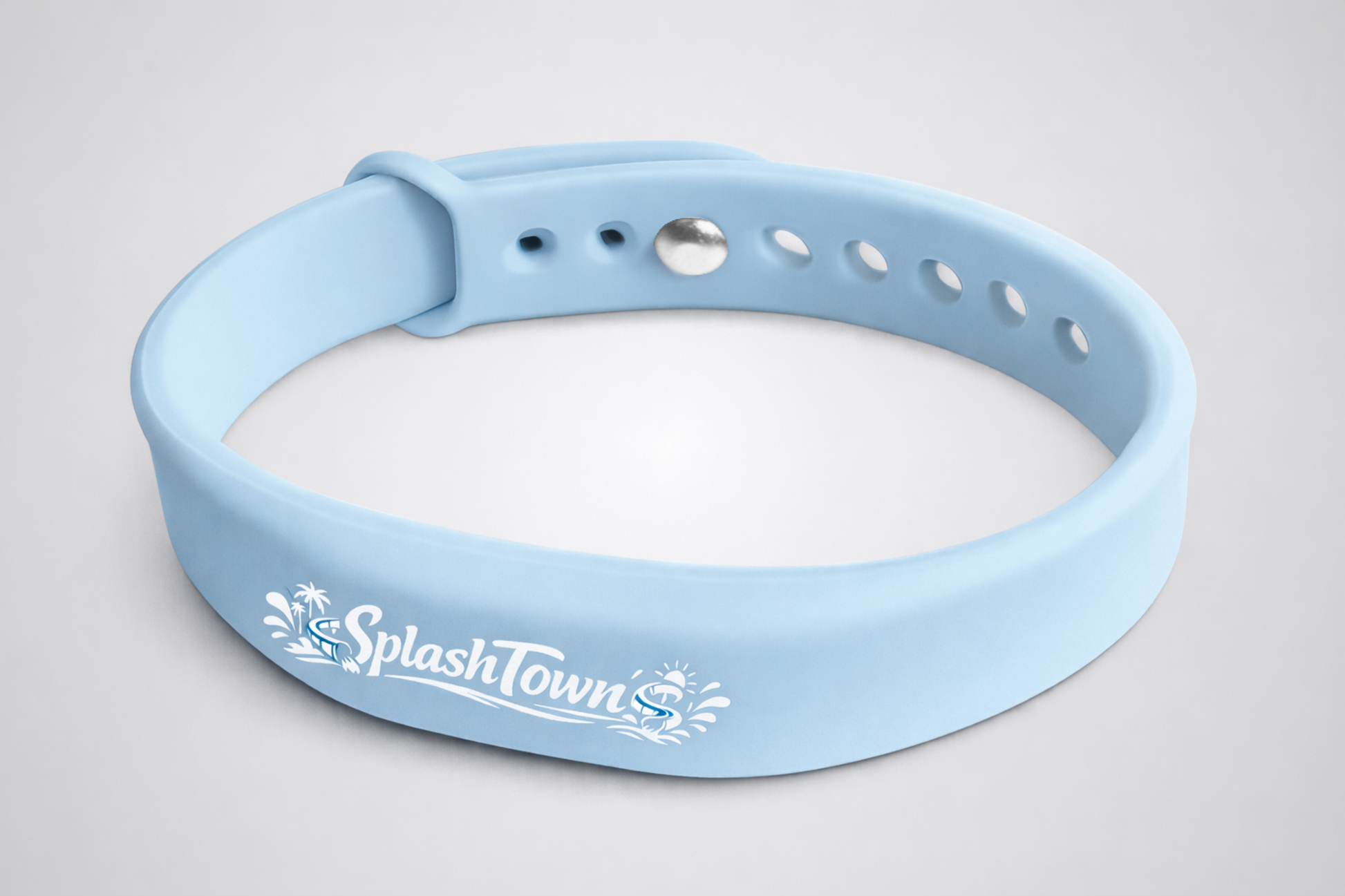 Ett foto av ett silikonarmband med NFC och egen design från JM Band®