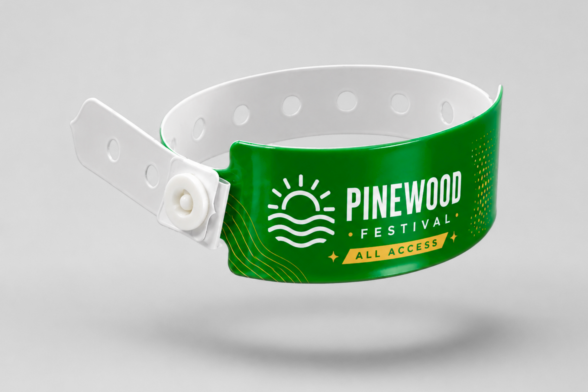 Ett foto av Plastarmband "W" med Tryck från JM Band®. Köp Plastikarmband i Grön här.