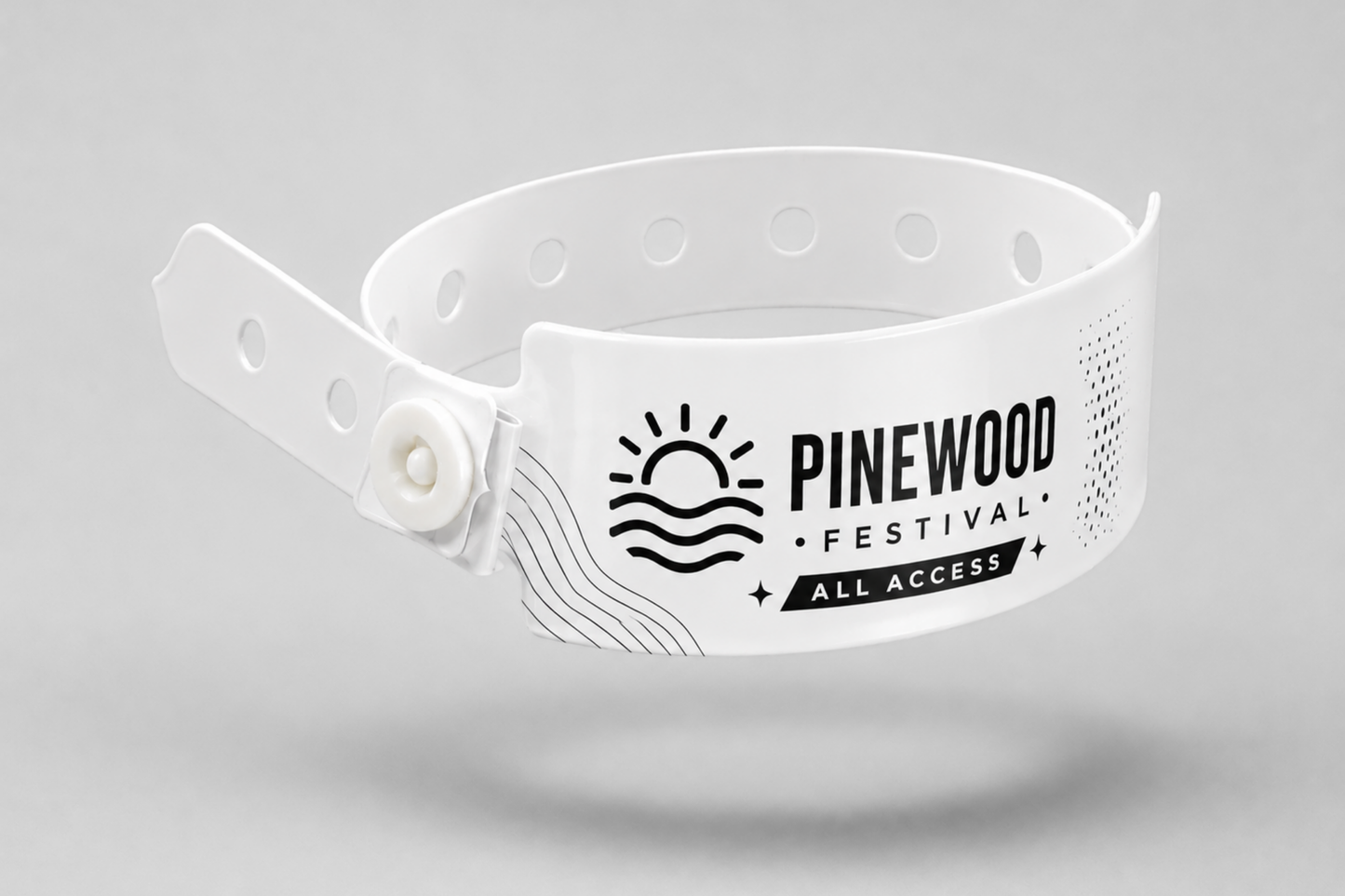 Ett foto av Plastarmband "W" med Tryck från JM Band®. Köp Plastikarmband i Vit här.