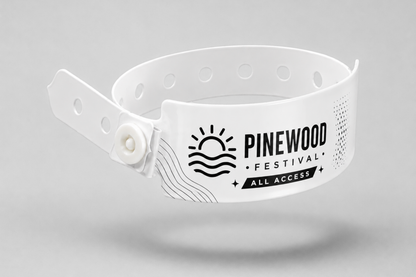 Ett foto av Plastarmband "W" med Tryck från JM Band®. Köp Plastikarmband i Vit här.