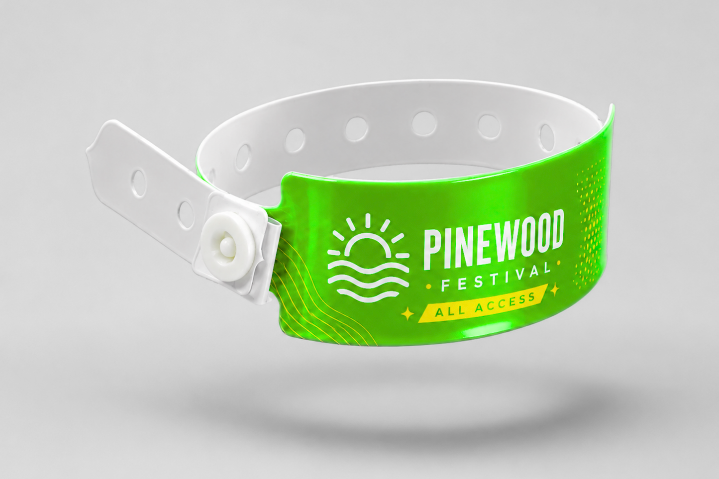 Ett foto av Plastarmband "W" med Tryck från JM Band®. Köp Plastikarmband i Neon Grön här.
