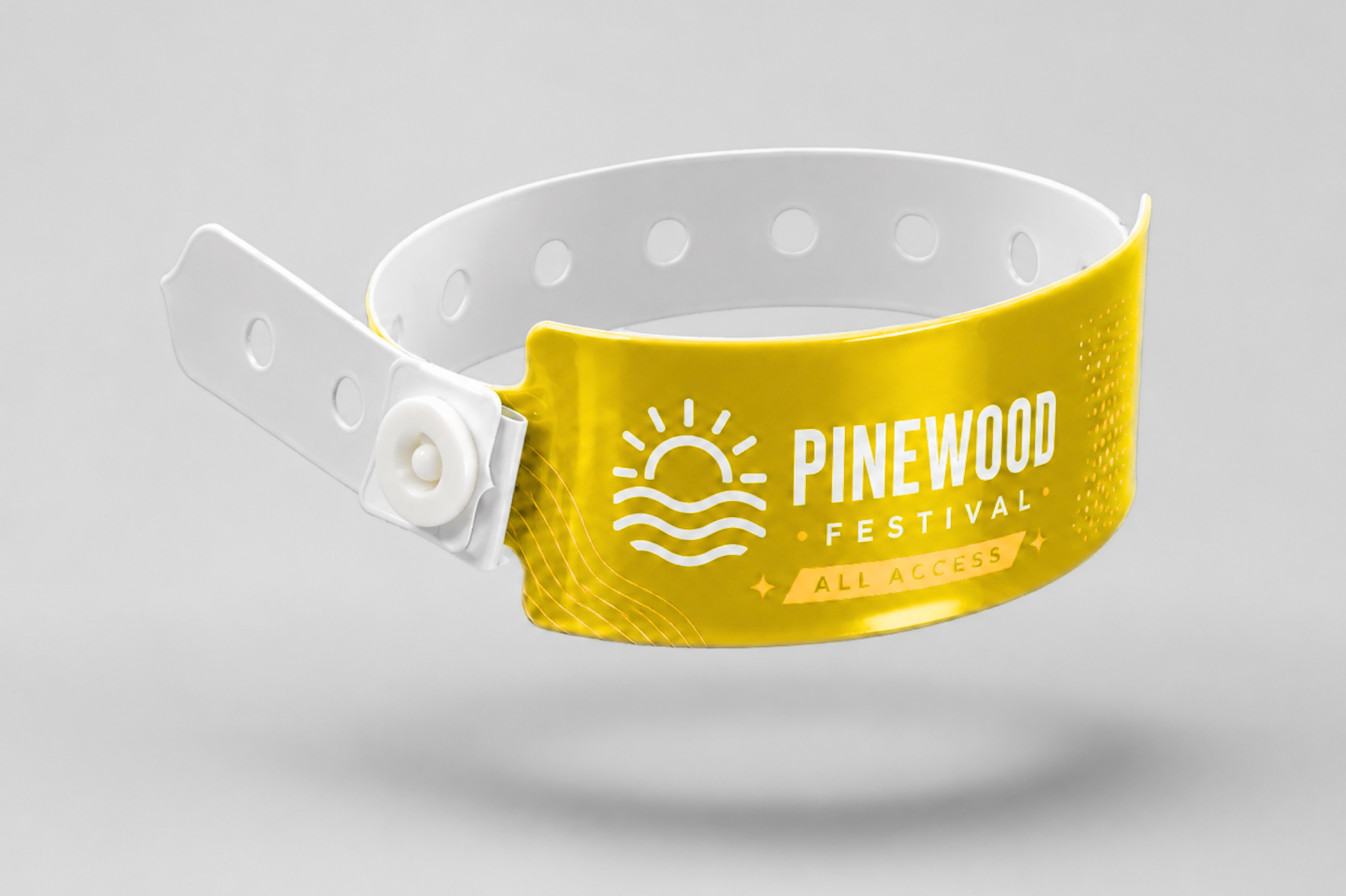 Ett foto av Plastarmband "W" med Tryck från JM Band®. Köp Plastikarmband i Neon gul här.