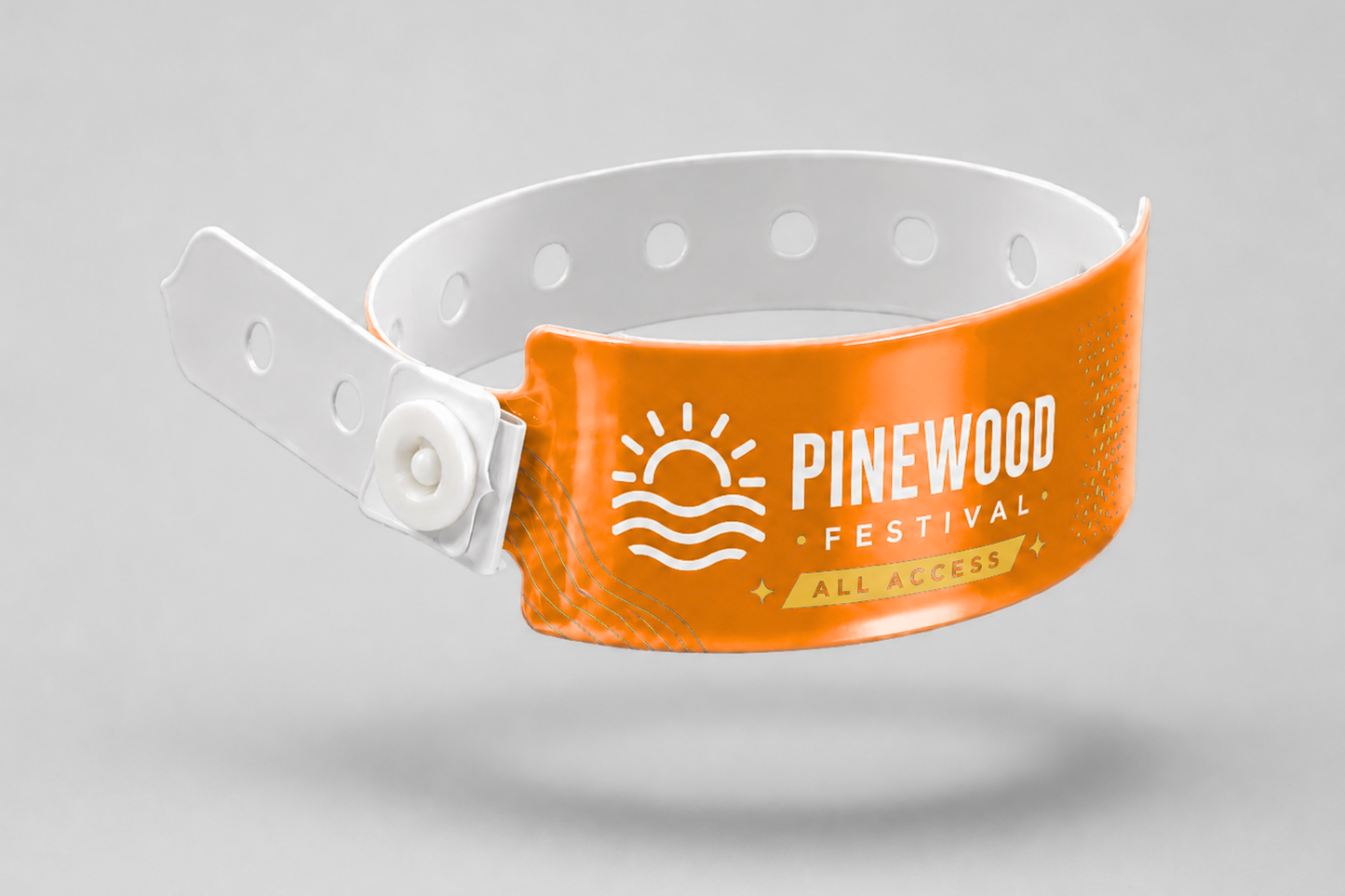 Ett foto av Plastarmband "W" med Tryck från JM Band®. Köp Plastikarmband i Orange här.