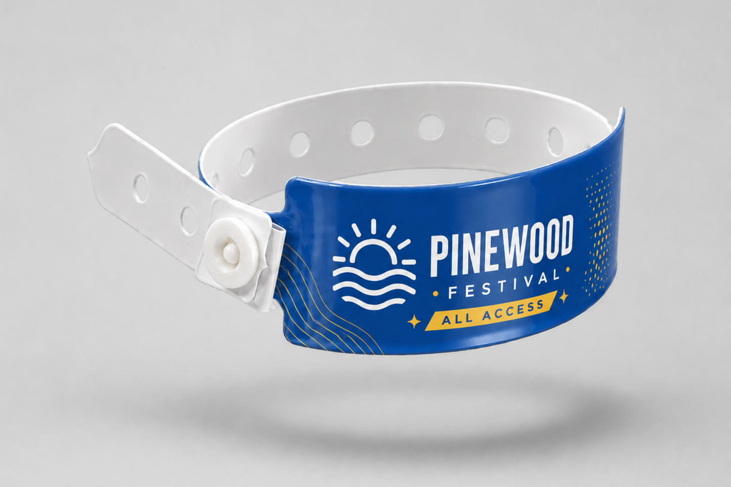 Ett foto av Plastarmband "W" med Tryck från JM Band®. Köp Plastikarmband i Blå här.