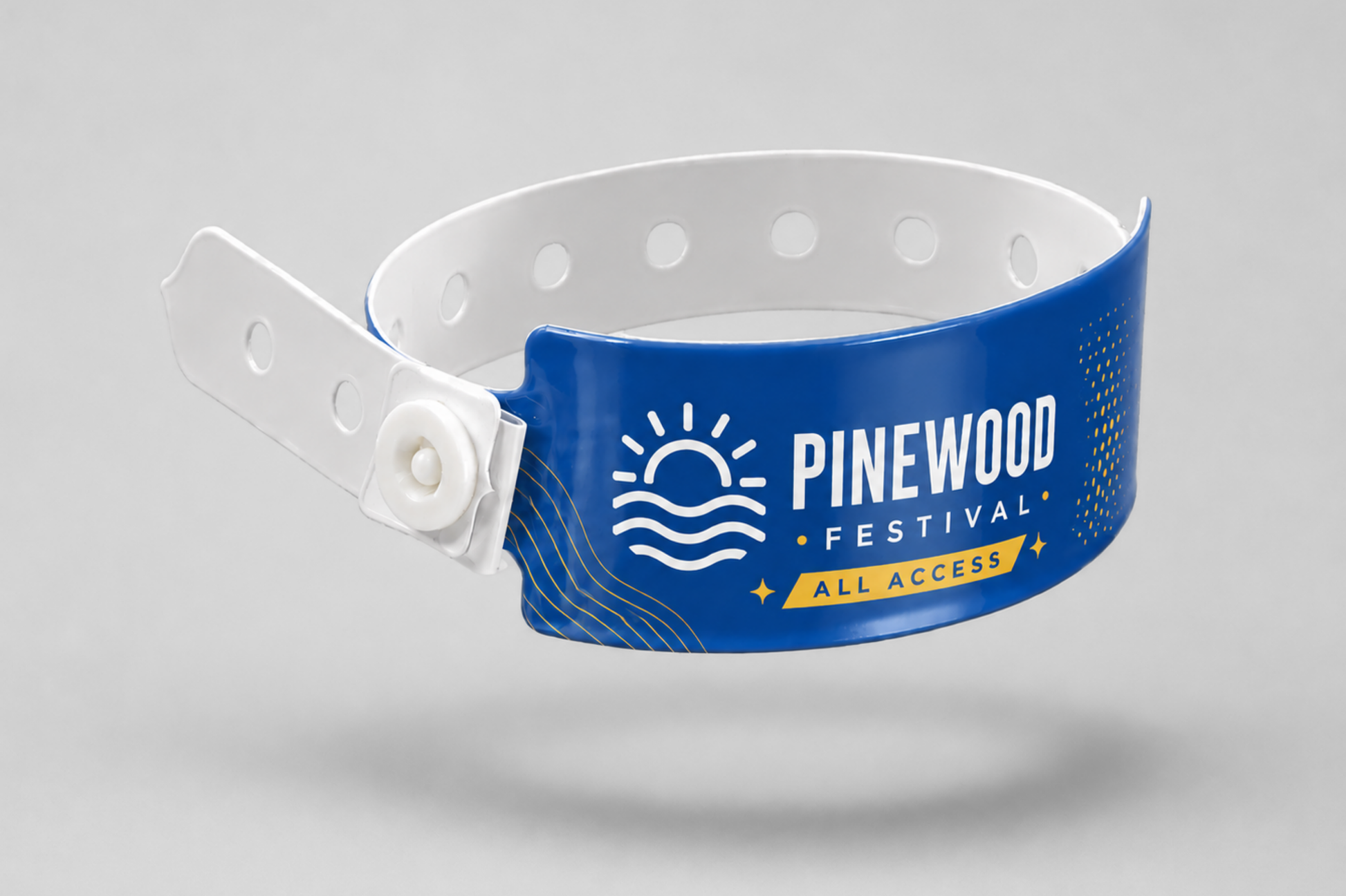 Ett foto av Plastarmband "W" med Tryck från JM Band®. Köp Plastikarmband i Blå här.