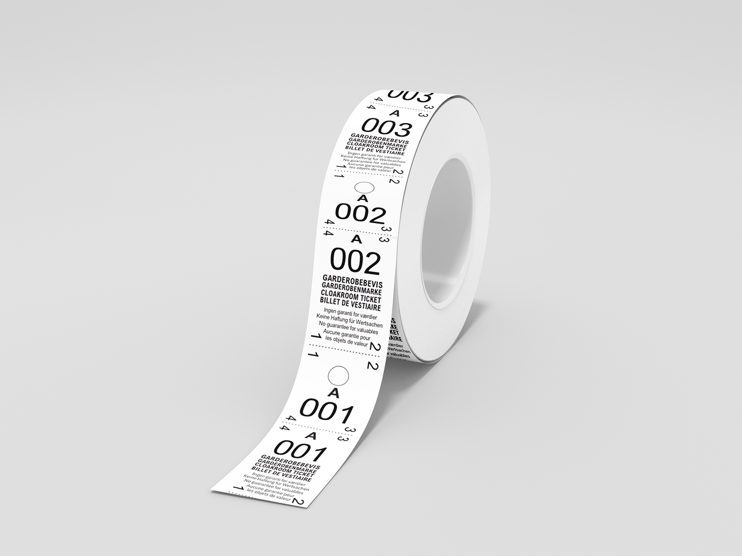 Garderobsbiljetter 2-delat (500 st)