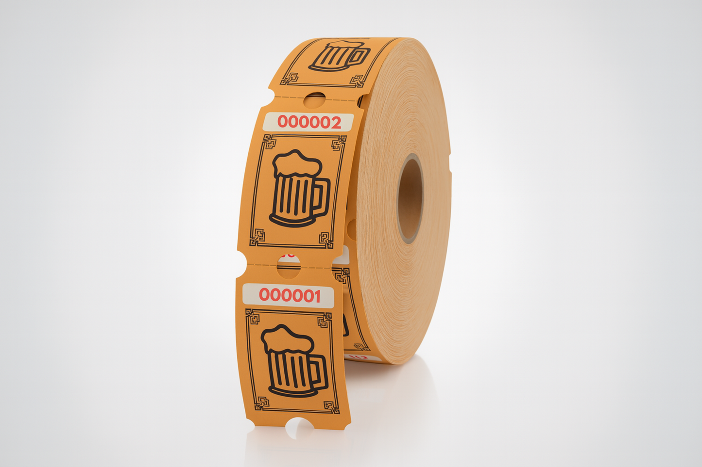 Ett foto av en rulle Drinkbiljetter (1000st) från JM Band®. Köp Biljetter i Drinkbiljetter - Orange här.