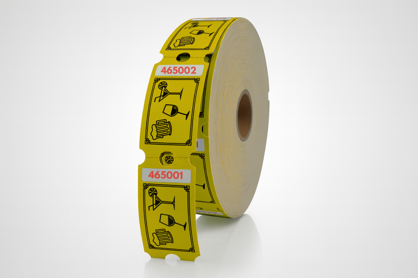 Ett foto av en rulle Drinkbiljetter (1000st) från JM Band®. Köp Biljetter i Drinkbiljetter - Gul här.