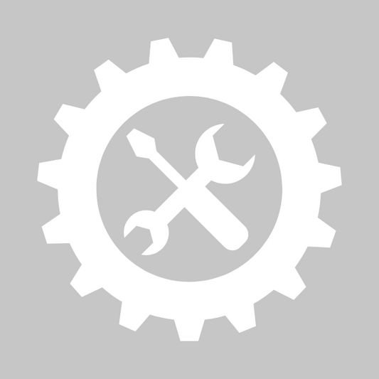 En vit UPPSTART-ikon med en skiftnyckel och skiftnycklar.