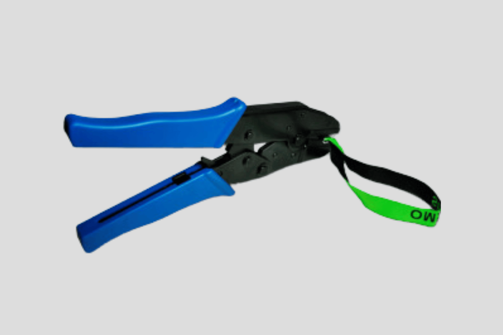 Ett par blå och gröna Plomberingstang ergonomisk handmodell med handhållen spärrfunktion, på grå bakgrund.