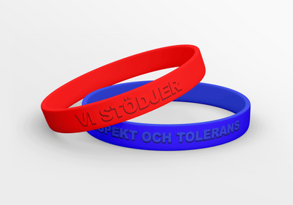 Ett foto av Präglade Silikonarmband - Upphöjd Text från JM Band®. Köp Silikonarmband i 202 mm här.