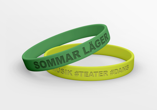 Två gröna och gula Silikon armband präglade Design själv som säger sommar lager.