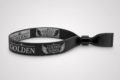 Vävt festivalarmband med metalltråd