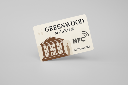 Ett foto av ett NFC-kort av rPVC med egen design