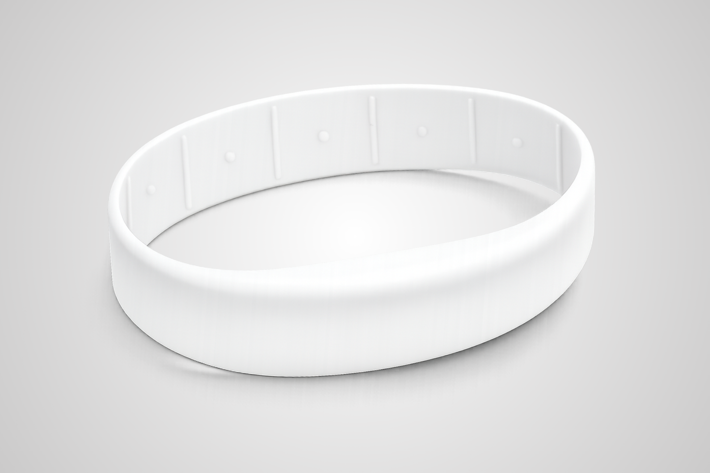 Vitt Silikonarmband från JM Band® med tryck och RFID