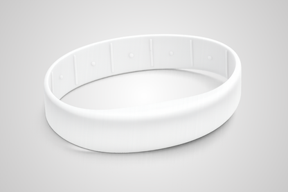 Vitt Silikonarmband från JM Band® med tryck och RFID
