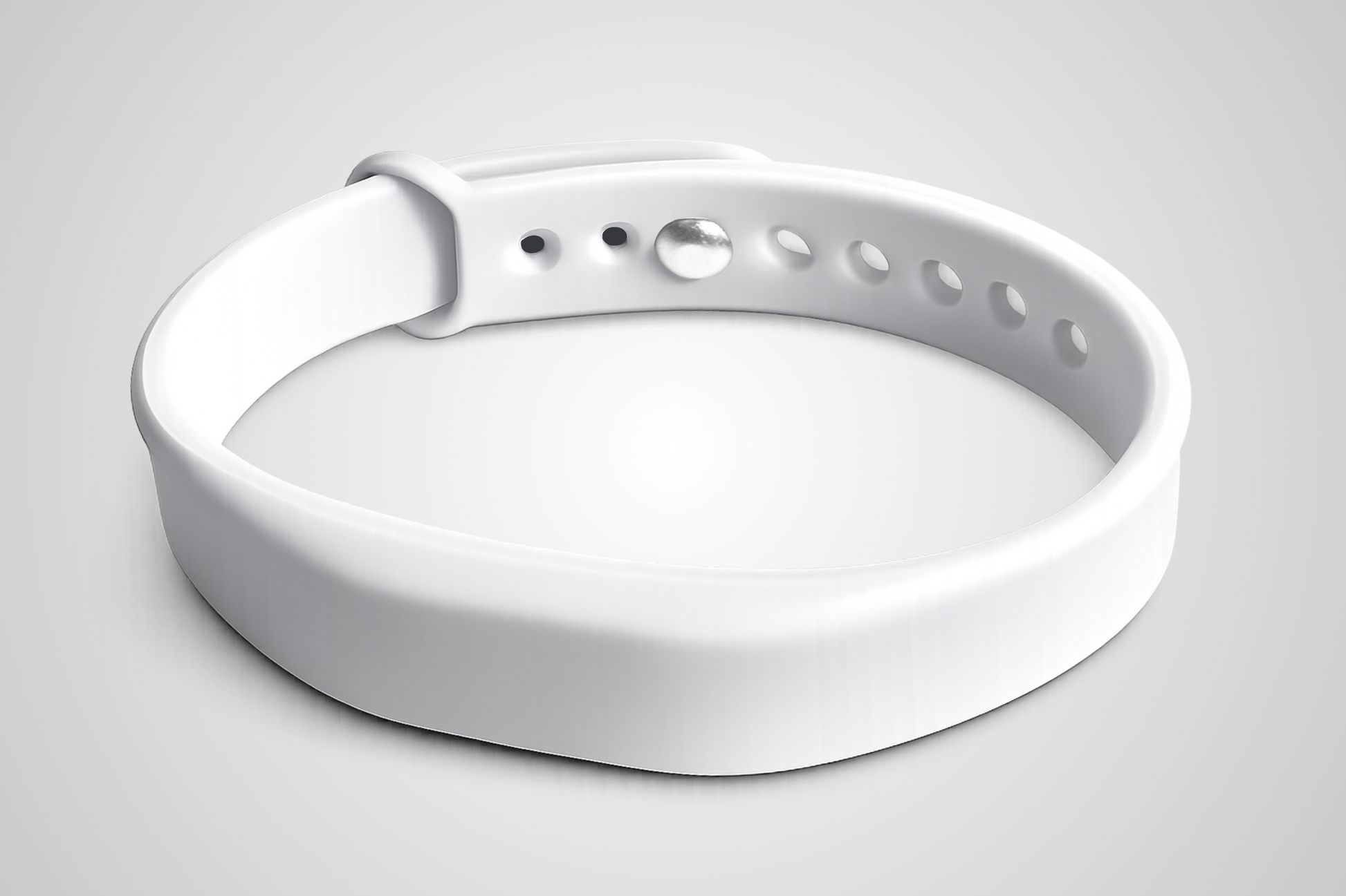 Vitt silikonarmband med NFC och band för storleksjustering - JM Band®
