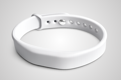 Vitt silikonarmband med NFC och band för storleksjustering - JM Band®