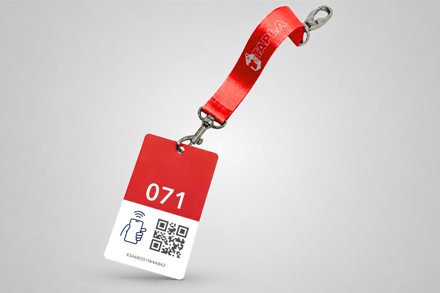 Röda Garderobtaggar med NFC och QR-kod från JM Band®