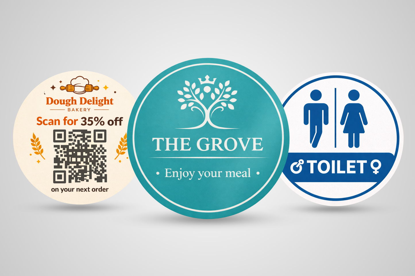 Ett foto av klistermärken med tryck för företag - JM Band®