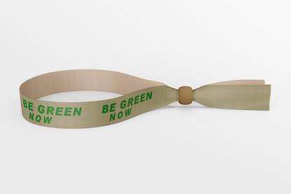 Var grön nu med vårt ECO återvunnet PET tyg armband. Dessa hållbara armband är producerade med en kort produktionstid.