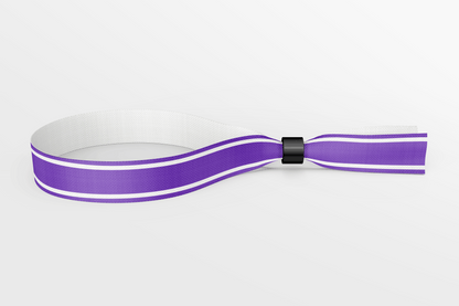 Ett foto av Textilarmband färger I lager från JM Band®. Köp Tygarmband i lila här.