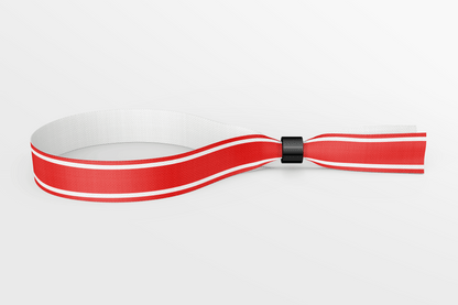 Ett foto av Textilarmband färger I lager från JM Band®. Köp Tygarmband i röd här.